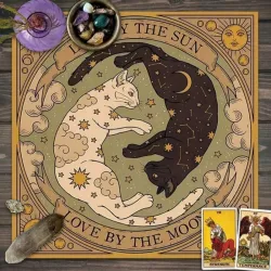 Entre gatos y Arcanos - Mantel para tarot