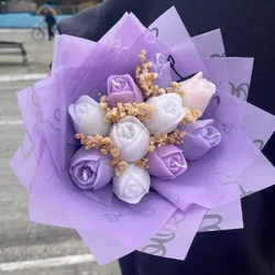 Bouquet de 10 tulipanes 💜🤍