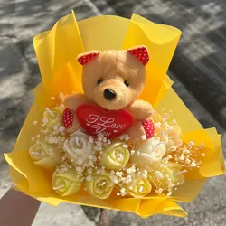 Bouquet de 13 tulipanes + oso de peluche 🧸 💛