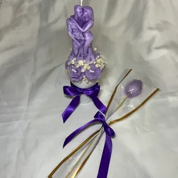 Cesta romántica + flor eterna💜