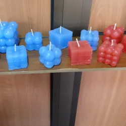 Estuche de 3 velas de cubos y Rubick 