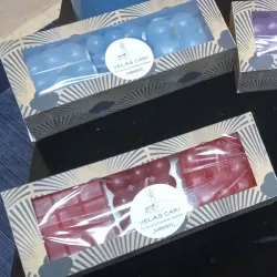 Estuche de 3 velas de cubos y Rubick 