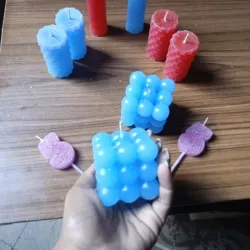Velas cuadradas grandes de bolas 