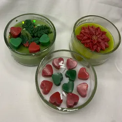 Velas de navidad en frascos ❤️💚🤍