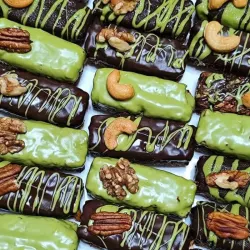 Barritas energéticas de pistacho y chocolate negro