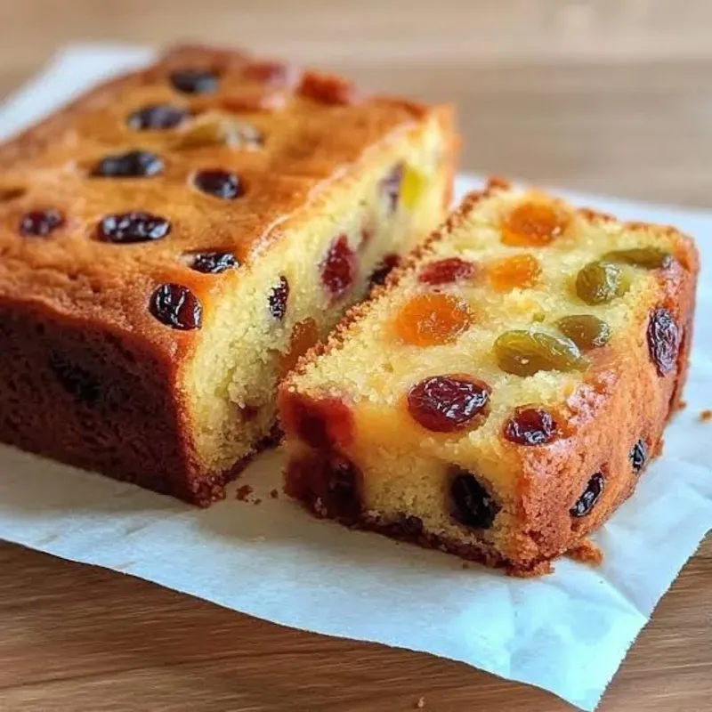 Bizcocho esponjoso con frutas confitadas