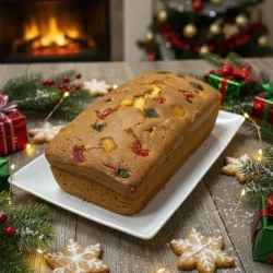 Bizcocho navideño con frutas glaseadas