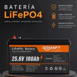 🔋 Batería LiFePO⚡  ✓2560 Wh 25.6V/ 100Ah