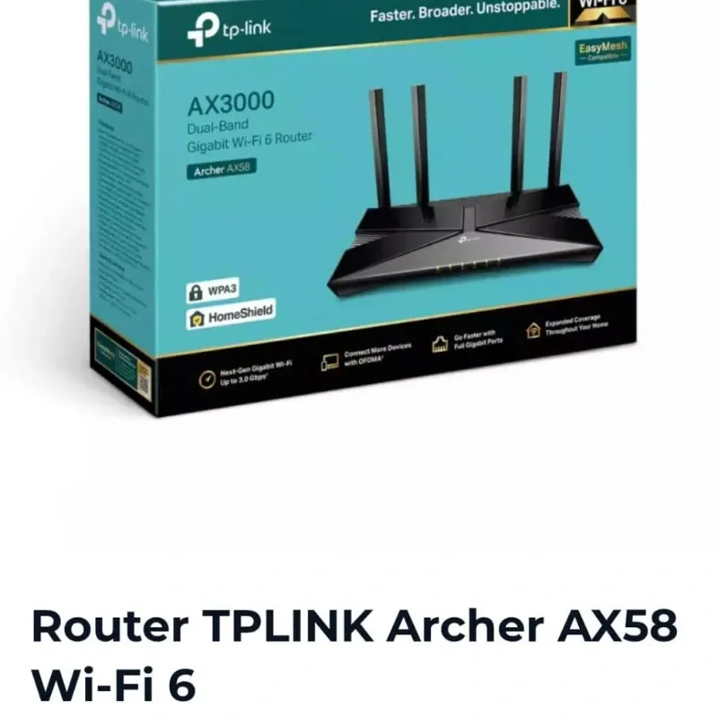 Router TPLINK Archer AX58 Wi-Fi 6