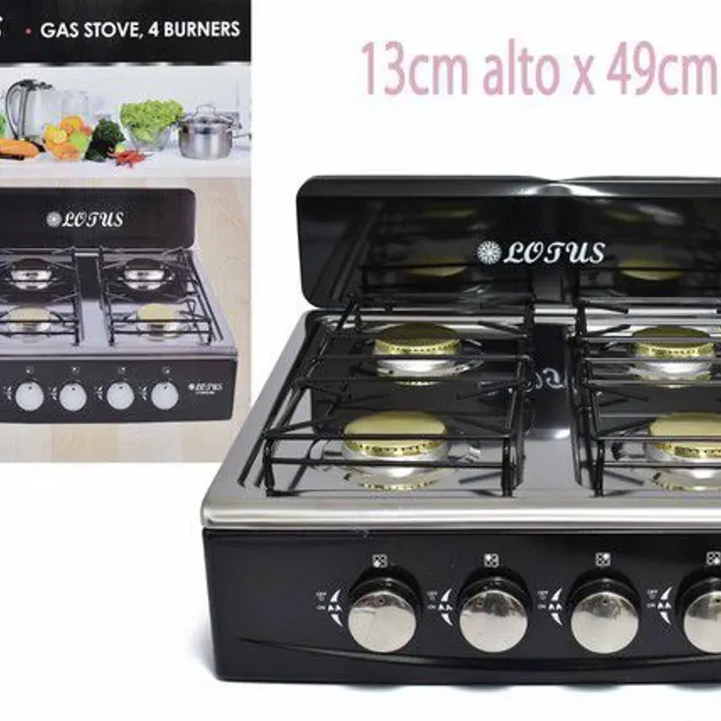 Estufa o cocina de gas de 4 quemadores. Marca Lotus