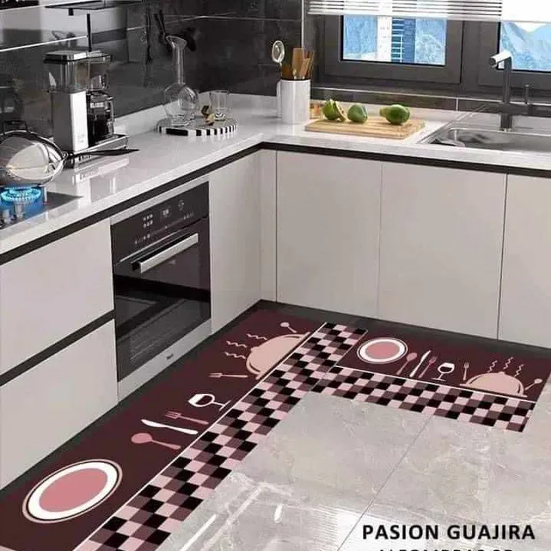 Juego de Alfombra de Cocina en 3D de 2 Piezas 