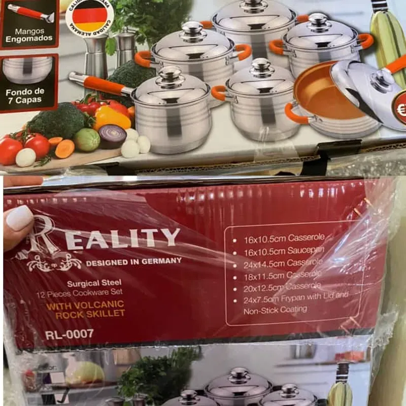 Juego de Cazuela con tapa de 12 piezas