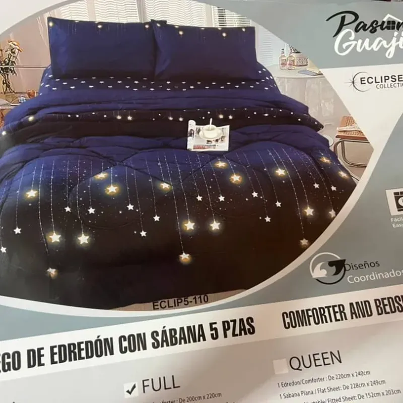 Juego de Edredón con Sábana 5 piezas (Camero-Poliester)