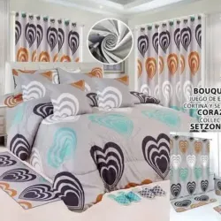 Juego de Edredón de cortina y set de baño 24 piezas