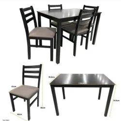 Juego de mesa de 4 sillas 