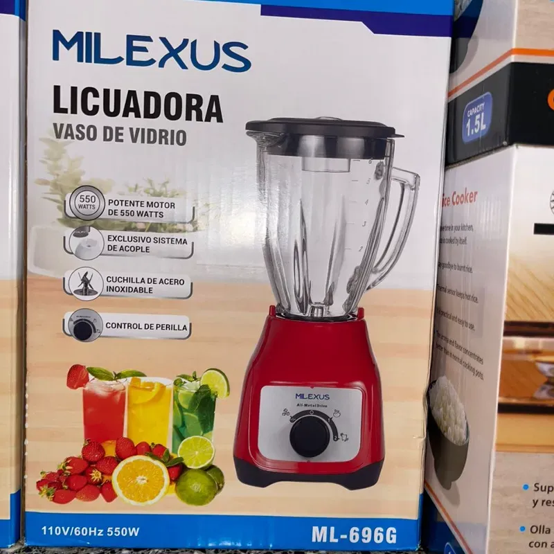 Batidora Licuadora Marca Milexus. Vaso de Vidrio. Capacidad 1.5 Litros