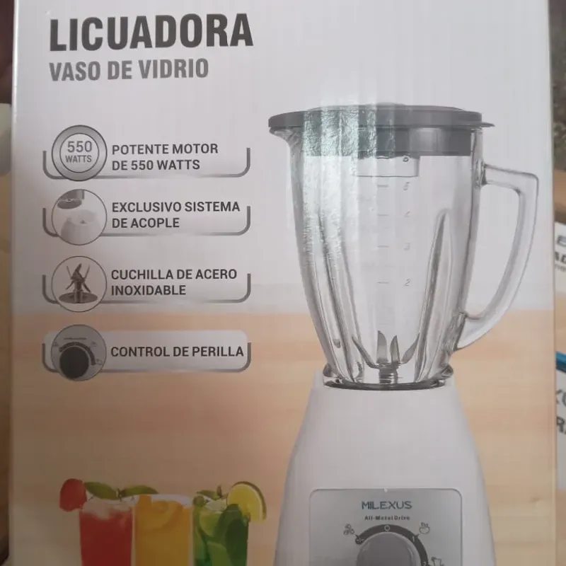 Batidora Licuadora Marca Milexus. Vaso de Vidrio. Capacidad 1.5 Litros