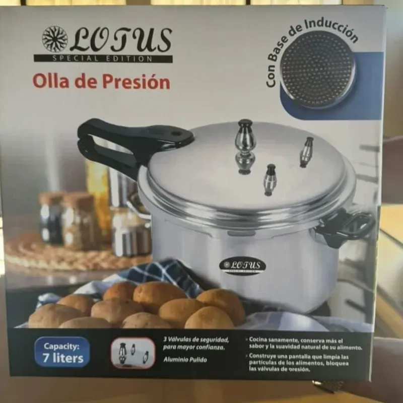 Olla de presión de 4, 5, 7 litros con base de inducción. Marca: Lotus