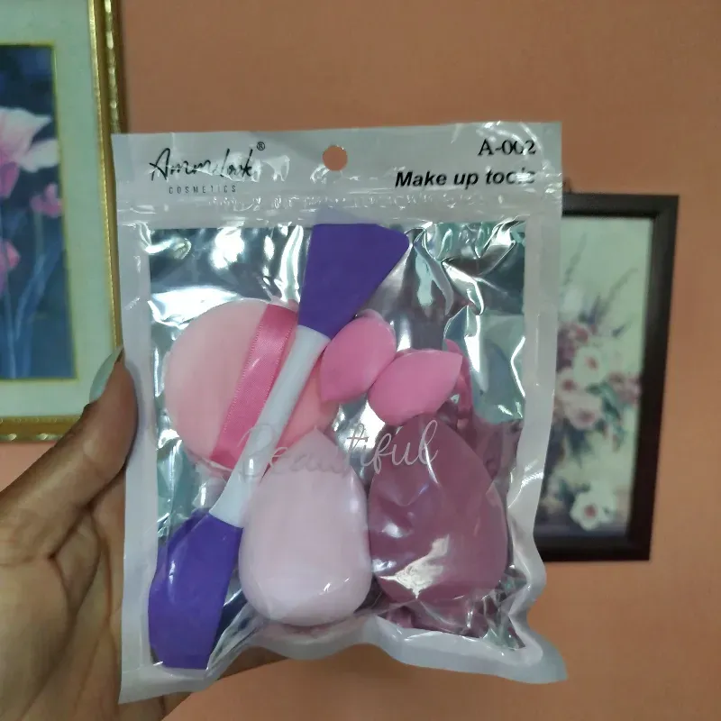 Conjunto De Esponjas De Maquillaje Y Aplicador 