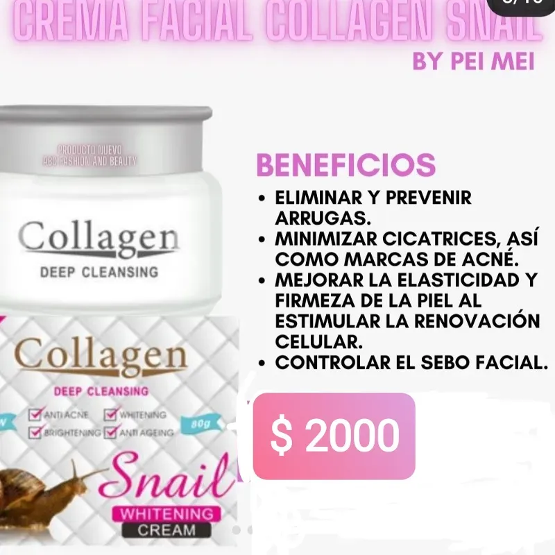 Crema Blanqueadora, Anti-Edad Y Anti-Acné De Baba De Caracol Con Colágeno 