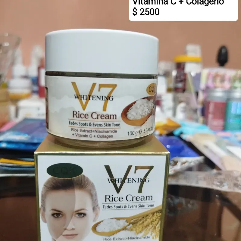 Crema Blanqueadora Facial Con Extracto De Arroz + Niacinamide+ Vitamina C + Colágeno 