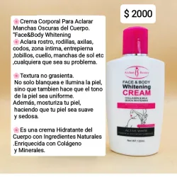 Crema Blanqueadora Facial y Corporal 