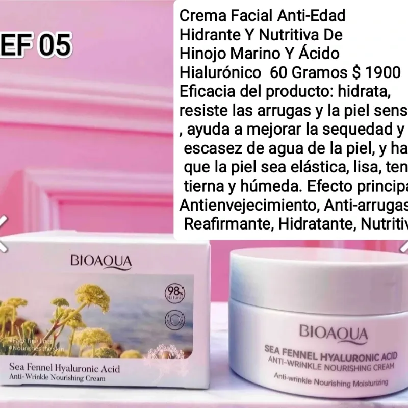 Crema Facial De Hinojo Marino Y Ácido Hialurónico