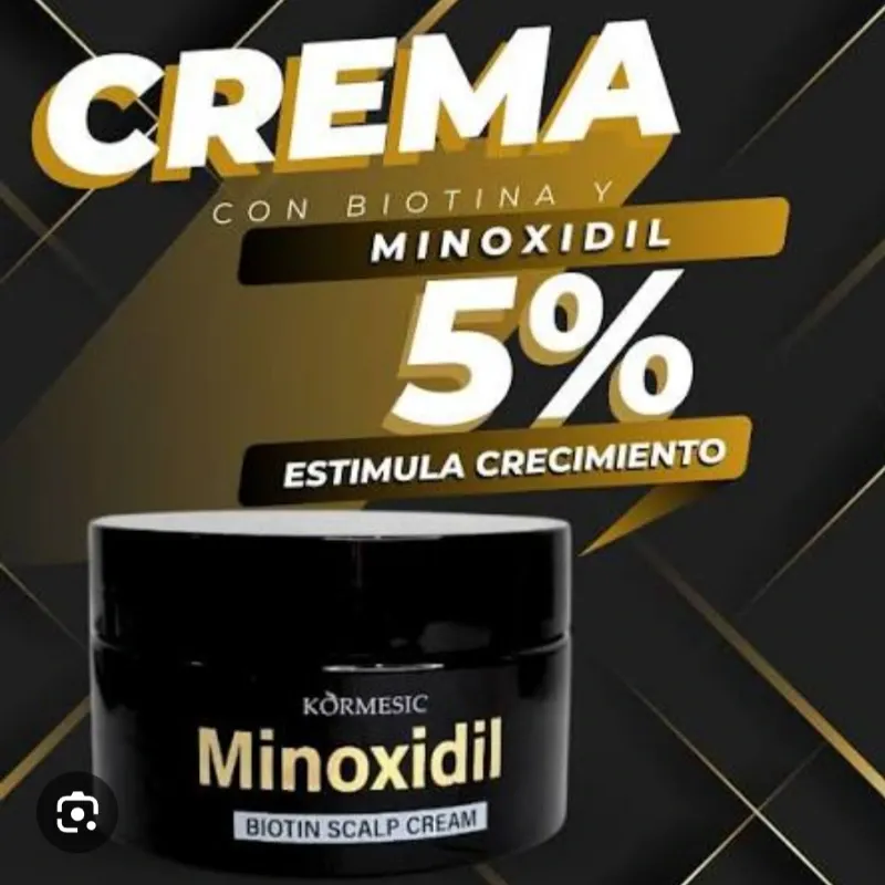 CREMA PARA MASAJES DE MINOXIDIL Y BIOTINA CON UN 5% PARA LA CAÍDA Y CRECIMIENTO DEL CABELLO