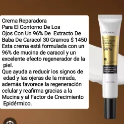 Crema Reparadora Para El Contorno De Los Ojos De Baba De Caracol