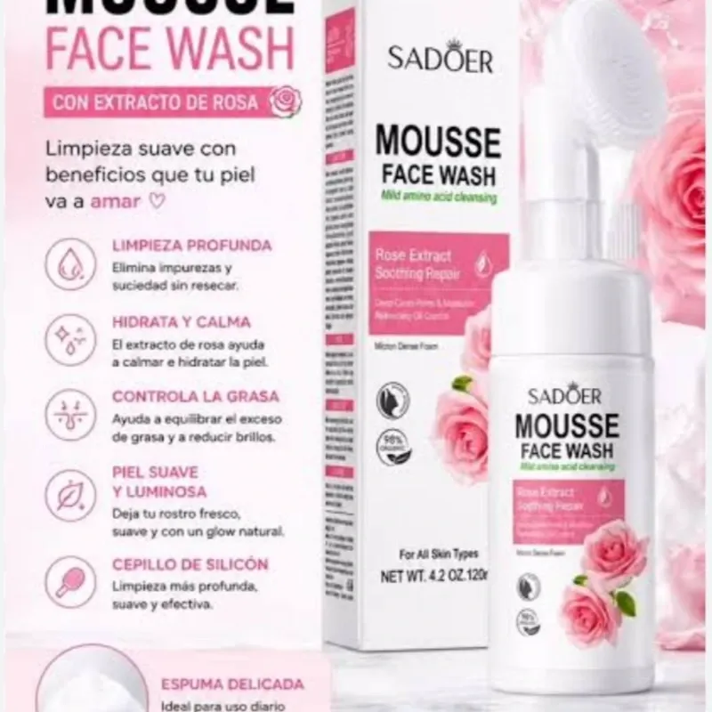 Espuma Limpiadora Facial De Rosa