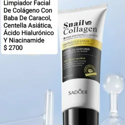 Gel Limpiador Facial De Colágeno Con Baba De Caracol, Centella Asiática, Ácido Hialurónico, Niacinamide Y Bosein