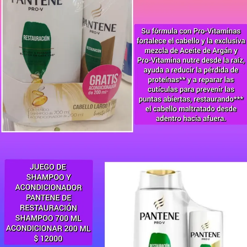 Juego De Shampoo Y Acondicionador Pantene De Restauración 