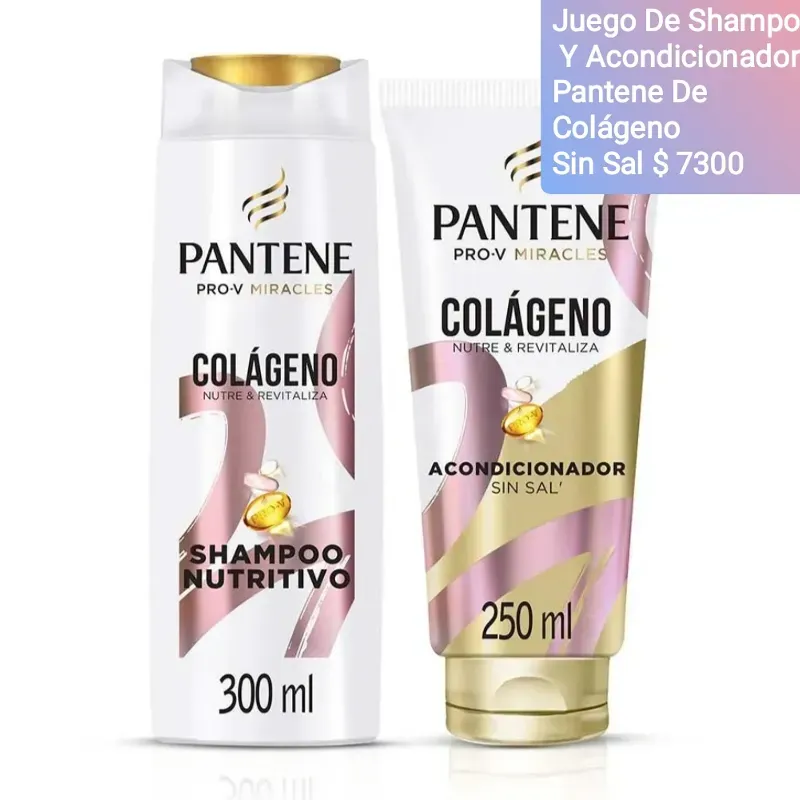 Juego De Shampoo Y Acondicionador Pantene Sin Sal De Colágeno 