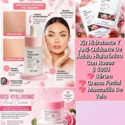 Kit Hidratante Y Antioxidante De Ácido Hialurónico Con Rosas