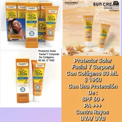 Protector Solar Facial Y Corporal De Colágeno