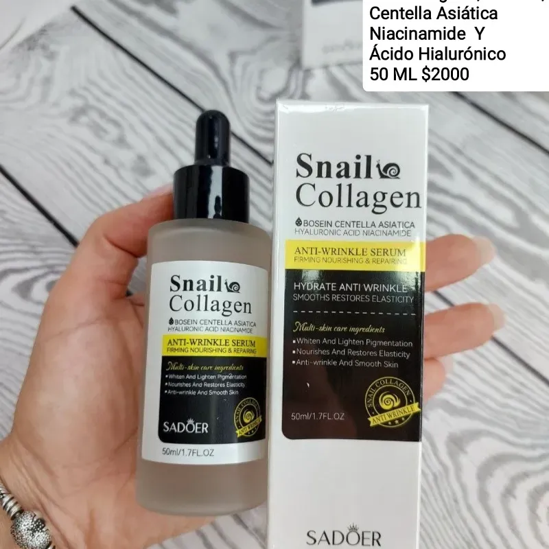 Sérum Anti-Edad De Baba De Caracol Con Colágeno, Bosein, Centella Asiática, Niacinamide Y Ácido Hialurónico 
