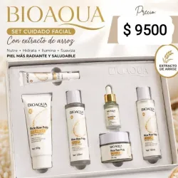 Set De Skincare De Arroz Con Ácido Hialurónico