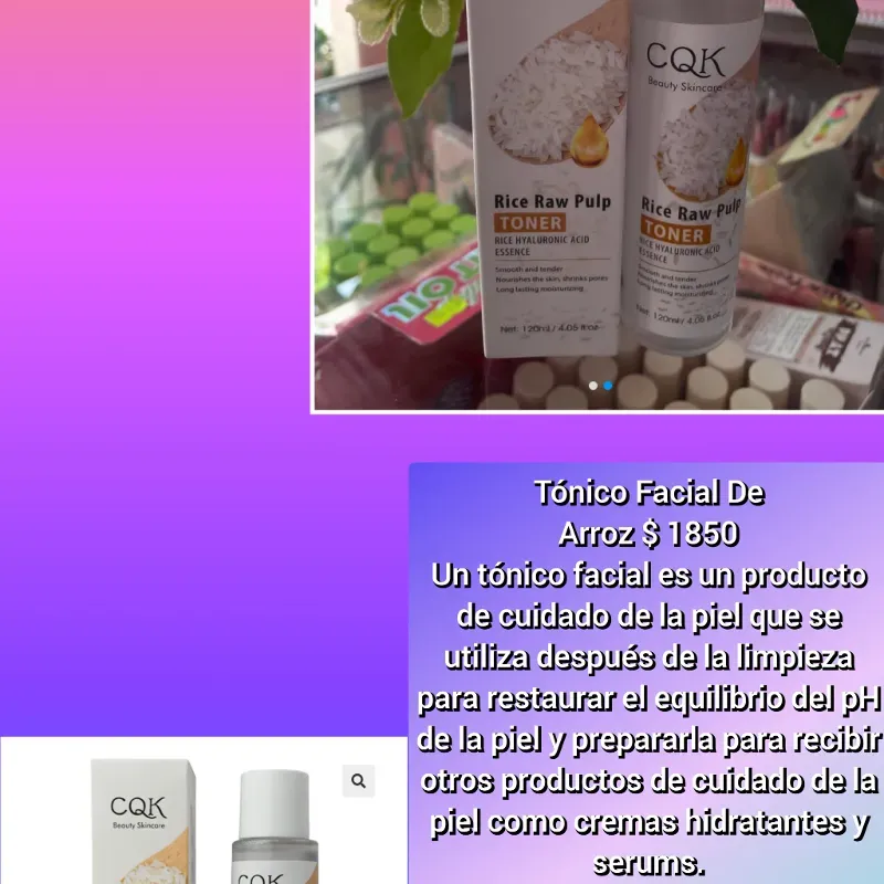 Tónico Facial De Arroz Con Ácido Hialurónico 