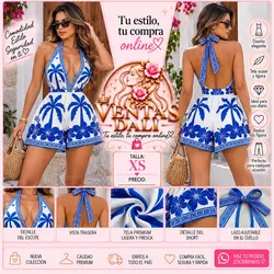 Enterizo corto elegante de tirantes de cuello