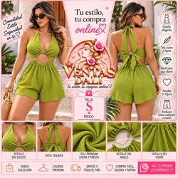 Enterizo corto elegante (verde)