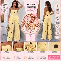 Juego de pantalón y blusa de puntos