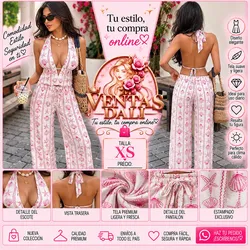 Juego de pantalón y blusa de vuelos con estampado de conchas