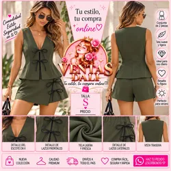 Juego de short-saya y blusa verde
