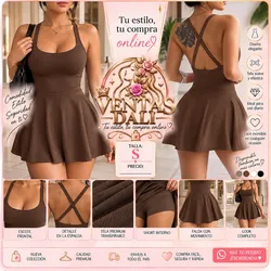 Vestido corto con short abajo elastizado