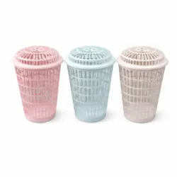 CESTO PLÁSTICO MULTIUSO CON TAPA ( Cesto para ropa)