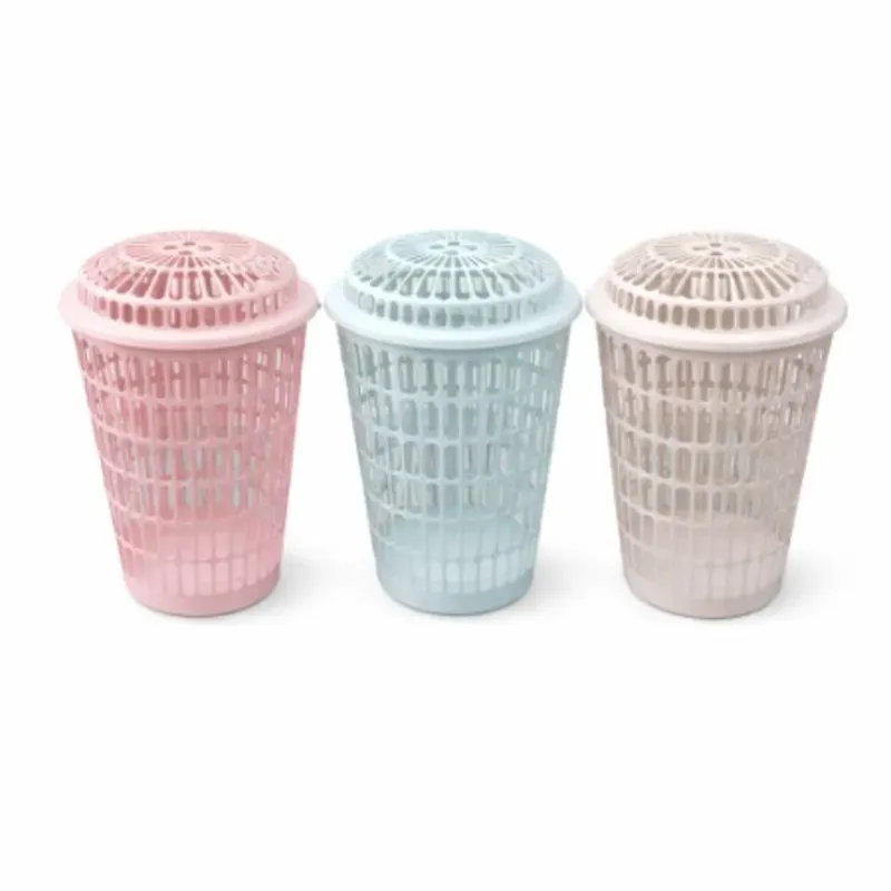 CESTO PLÁSTICO MULTIUSO CON TAPA ( Cesto para ropa)