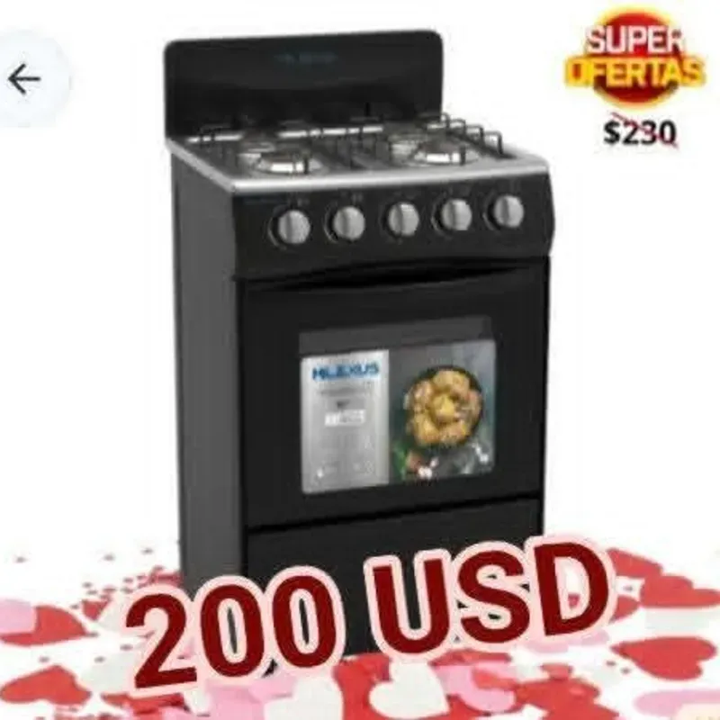 COCINA DE GAS CON 4 QUEMADORES Y 20" NEGRA