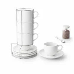 SET DE 4 TAZAS CON ORGANIZADOR VERTICAL