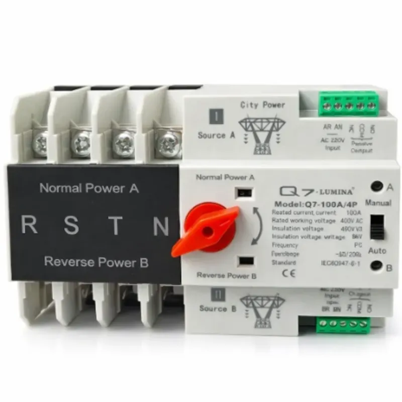 SWITCH DE ENCENDIDO AUTOMÁTICO 4 VÍAS - 100A Q7-LUMINA