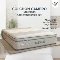 COLCHON CAMERO  AL VACIO MILEXUS 32CM ALTURA:180USD